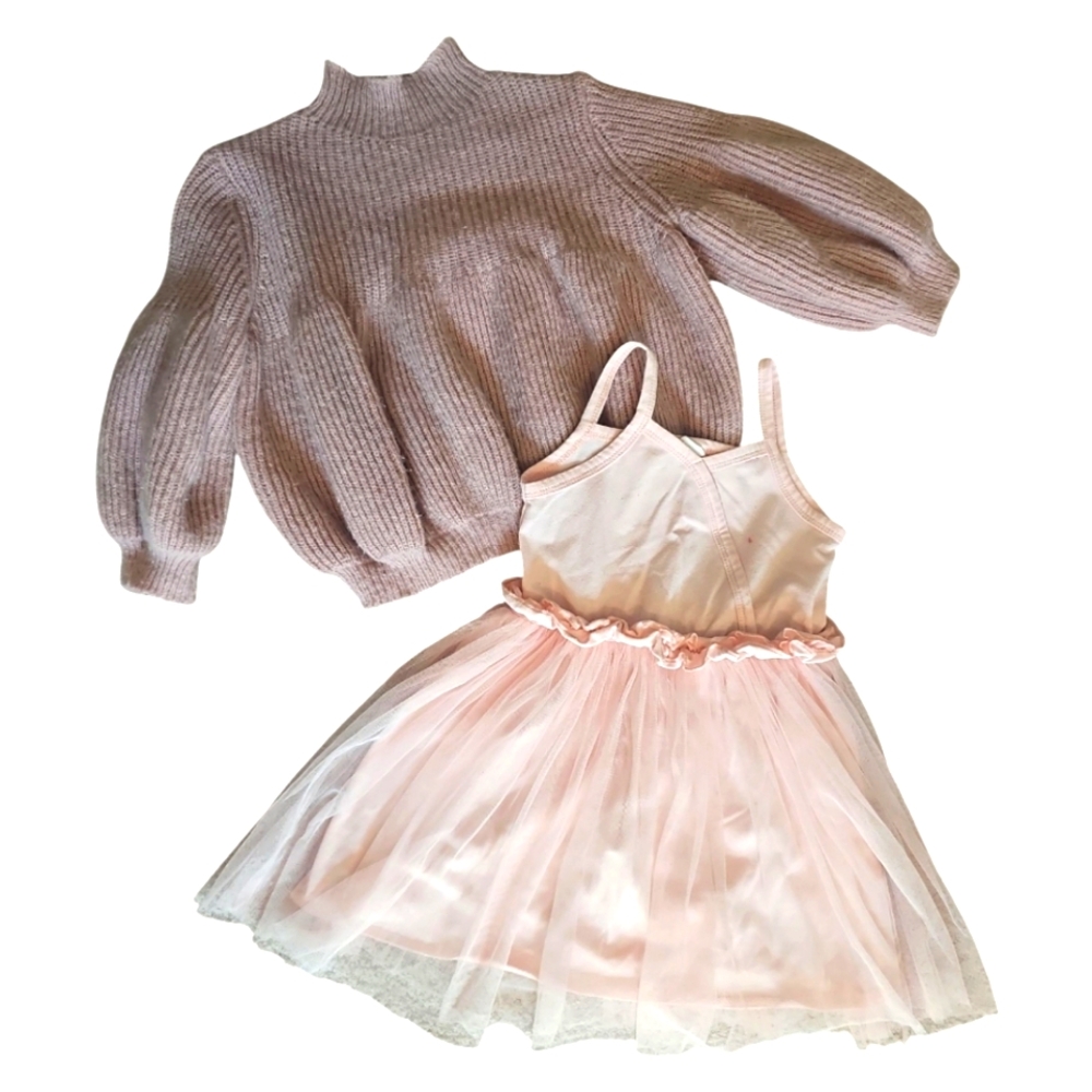 Pink Sweater and Dress Set Sz 12-18